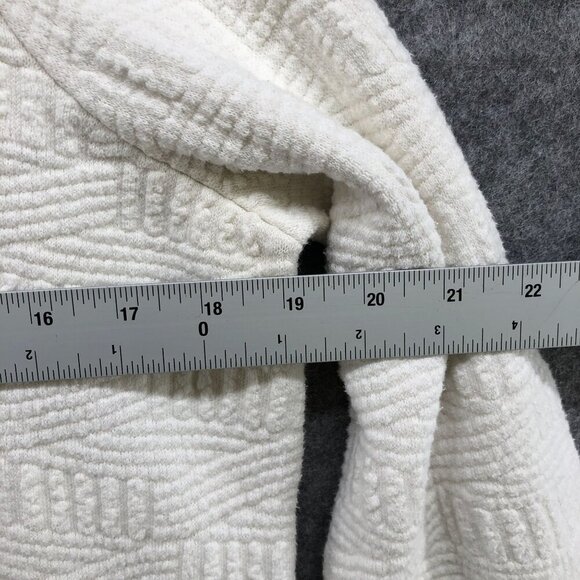 Anthropologie Moth White Sweater Womens S Textured Knit Crewneck Side Zip - Picture 9 of 10